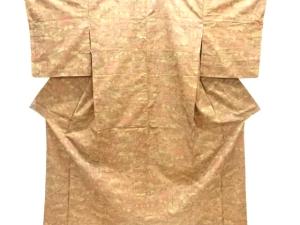 家屋に垣根模様織り出し西陣お召着物